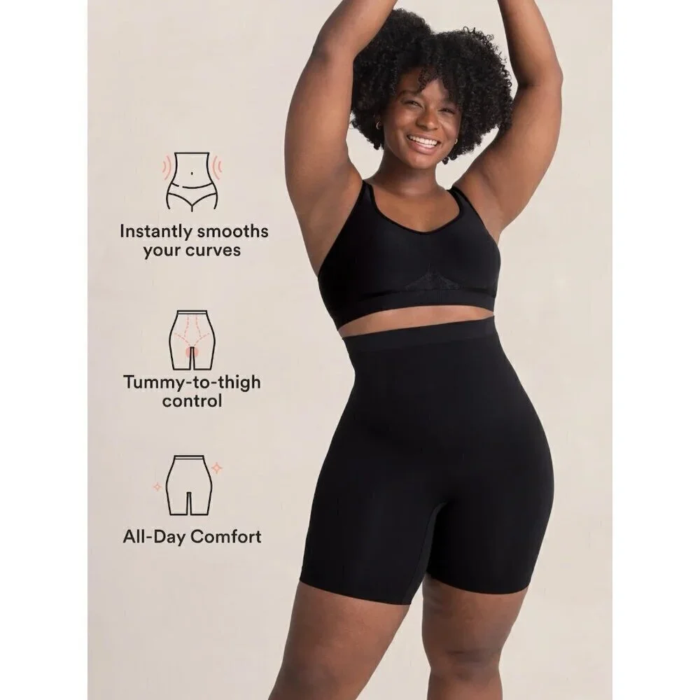 Shapermint Empetua High Waisted Shaper Shorts Sz XXXL 3XL Black Shapewear 55021